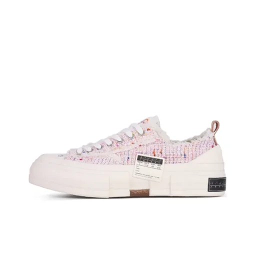 엑스베슬 G.O.P Lows "Pink Tweed" 거친 모발 변색 빈티지 워싱 밑단 로우탑 캔버스화 핑크